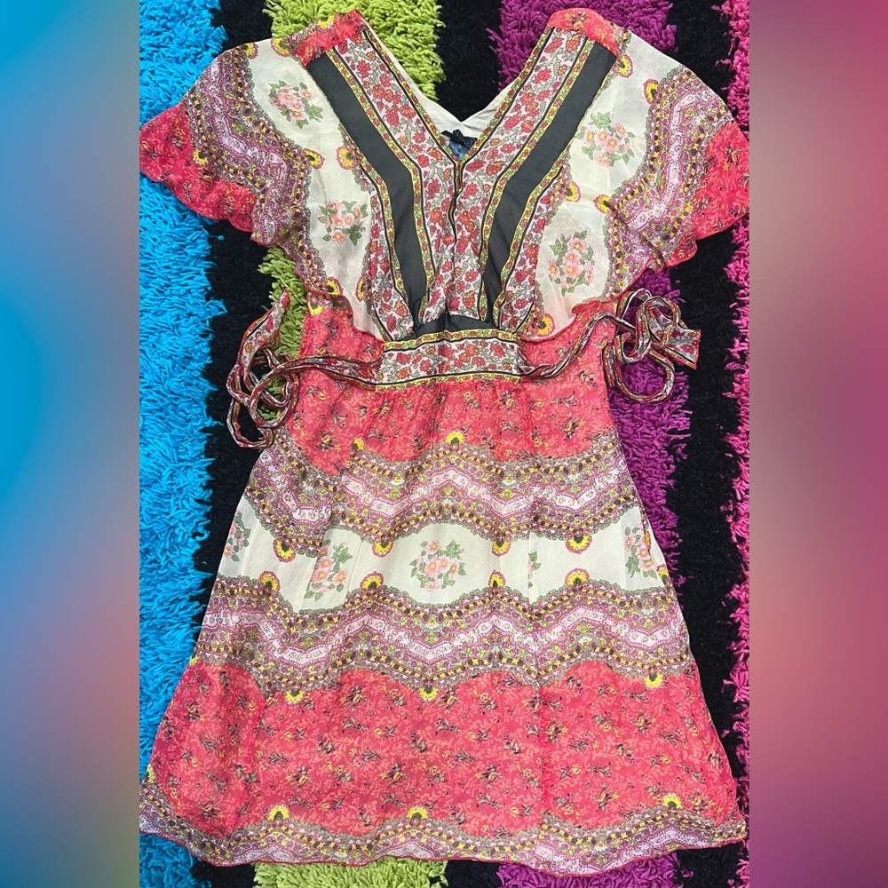 Y2K Vintage Forever 21 Floral Print Babydoll Mini Dress